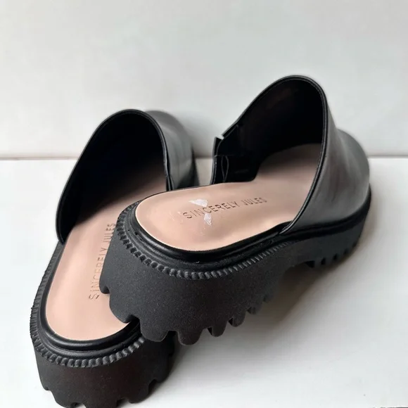 Sincerely Jules Womens Bolt Black Platform Chunky Clog Mule 90's Style Shoe  10M - Picture 12 of 15
